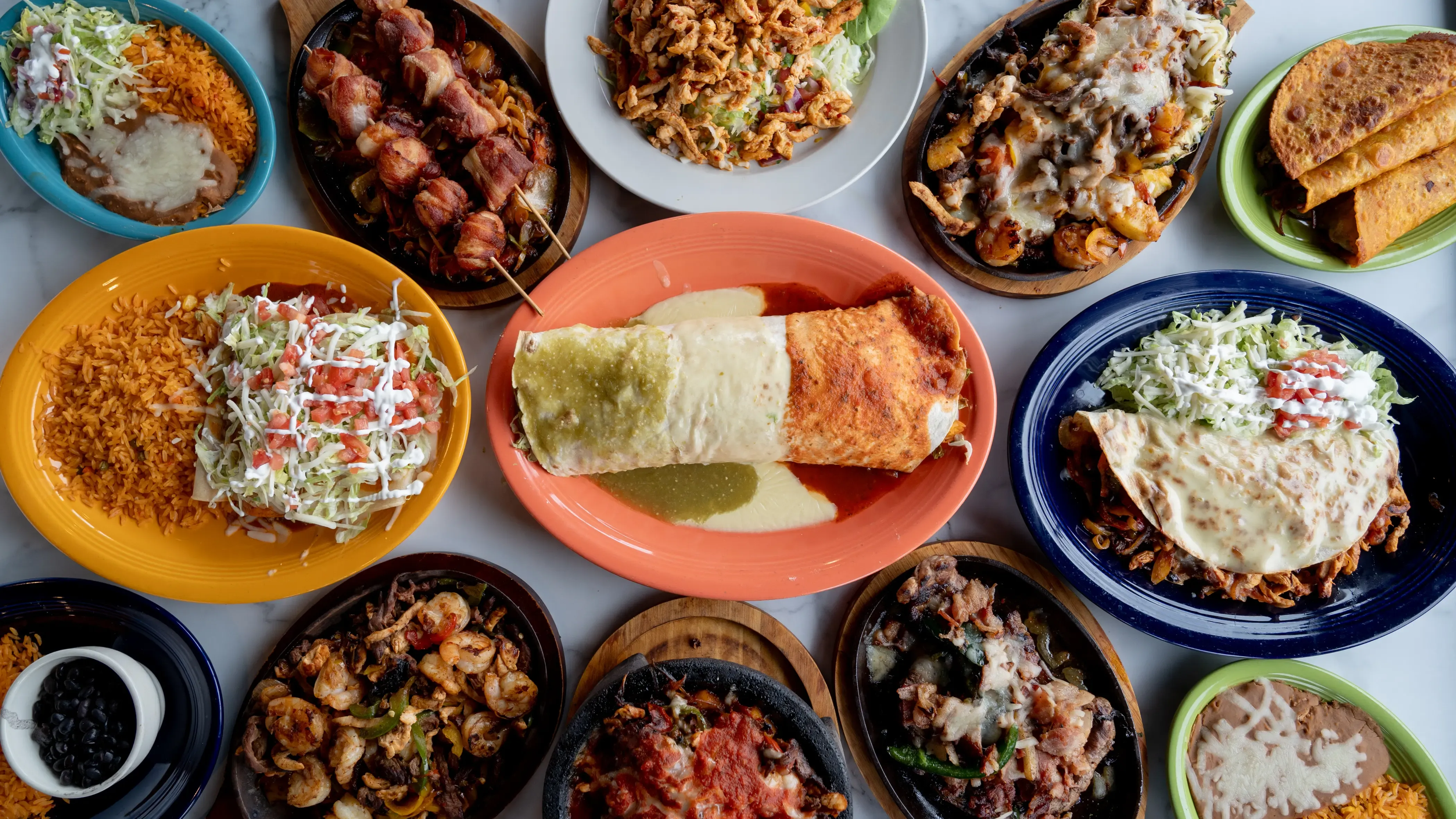 Pepper's Mexican Restaurant most popular dishes on a table